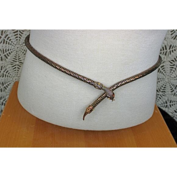 Black Mesh Made in Hong Kong Snake Belt - Picture 3 of 4